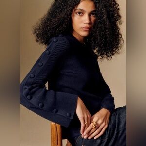 Sézane Adel Jumper Sweater size Medium in Navy Blue